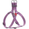 Purple Re Cotton Dog Harness Eco Friendly M Size 23-32 inch for Small Dogs Medium Dogs Reflective Harness with QR ID Tag