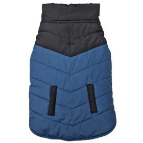 Fashion Pet Reversible Color Block Puffer Dog Jacket Blue (Option: Medium)