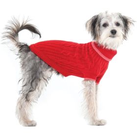 Fashion Pet Cable Knit Dog Sweater Red (Option: XX Small)