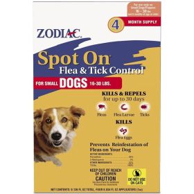 Zodiac Spot on Flea & Tick Controller for Dogs (Option: Small Dogs 16)