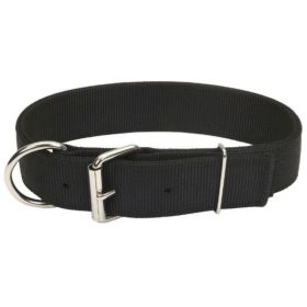 Coastal Pet Macho Dog Double Ply Nylon Collar with Roller Buckle 1.75" Wide Black (Option: 22"Long)